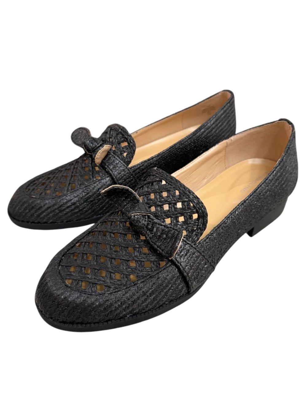 Bandolino Lilanaa Raffia Woven Knotted Slip On Loafers